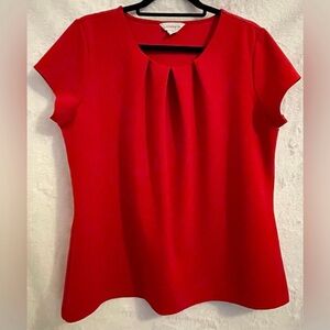 Liz Claiborne Womens Round Neck Short Sleeve Blouse